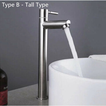 Stainless Steel Bathroom Basin Faucet Single Cold Sink Tap With Hoses Lead Free 181... (TYPE: TYPEB)