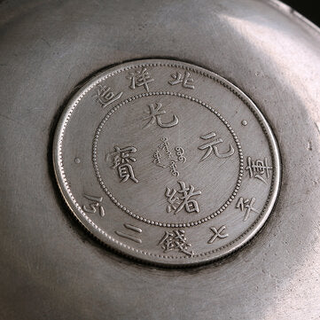 Chinese Fengshui Silver 12 Zodiac Animal Dragon Statue Coin Plate Home Decorations