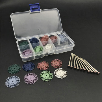 40pcs Dental Compound Spiral Polishing Finishing Disc Wheels And 10pcs Shank Mandrel