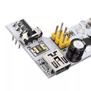 5Pcs MB102 2 Channel 3.3V 5V Breadboard Power Supply Module White Breadboard Dedicated Power Module