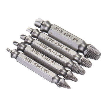 Drillpro 5pcs HSS Damaged Screw Extractor Drill Bits Guide Set Broken Easy out Bolt Screw Remover To