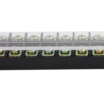 TB-2512 600V 25A 12 Position Terminal Block Barrier Strip Dual Row Screw Block Covered W/ Removable