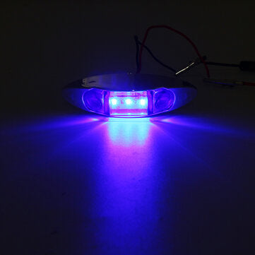 10Pcs Blue 3LED 24V Side Marker Indicator Light Clearance Lamp Truck Trailer Lorry Van