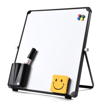 White Wipe Board Single Sided Portable Small Whiteboard Planner Reminder With Sta... (SIZE: 25*35CM)