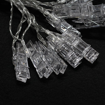 Battery Power 1.5M 10 LED Card Photo Clip Warm White String Light Christmas Party Wedding Decor