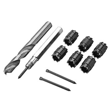 Drillpro 9pcs Spot Weld Cutter Punch Remover Panel Separator for Power Drill Welding Auto Body Work
