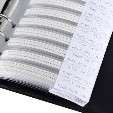 0402 SMD Resistor 0R~10M 1% 170valuesx50pcs=8500pcs + Capacitor 80valuesX50pcs=4000pcs 0.5PF~22uF Sa