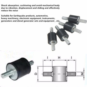 Machifit 4pcs M3 8x8mm Rubber Mounts Double Ends Screw Anti Vibration Mount Rubber Shock Absorber