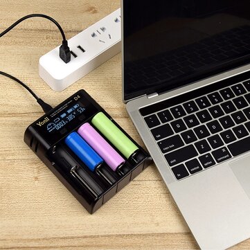 YONII D4 LCD 18650 Battery Charger 4 Slot for 18650 21700 26650 Lithium AA AAA Nimh Battery