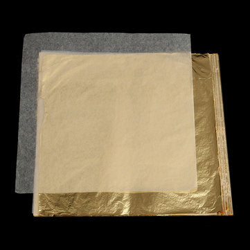 100Pcs Imitation Gold Foil Sheets Copper Leaf Sheets Transfer Leaf Sheets Gold Leaf Booklet 16cm16