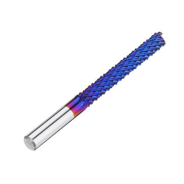 Drillpro 6mm Shank 42mm Tungsten Carbide Milling Cutter Blue Nano Coated End Mill