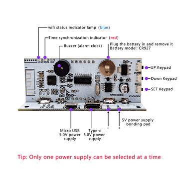 XY-Clock Portable WIFI Timer Clock APP Remote Control Electronic Alarm Multifunction LED Light Clock