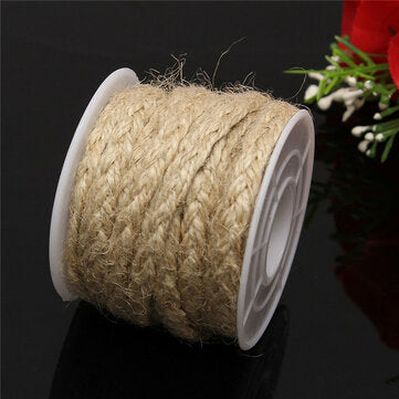5M Natural Hessian Rope Burlap Ribbon DIY Craft Vintage Wedding Party Home Decor (COLOR.: BEIGE)