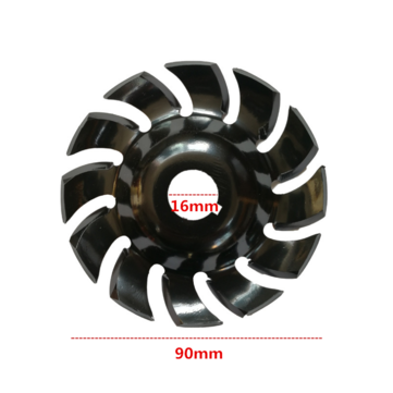 Drillpro Manganese Steel 90mm 12 Teeth Wood Carving Disc 16mm Bore Grinder Shaping Disc for 100 115