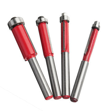 1/4 Inch Shank End Bearing Dual Flutes Trim Cutter Router Bit for Woodworking