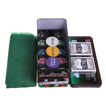 Professional Casino 200 Piece TEexas Hold`em Poker Game Play Set Comes In Tin Box Tool