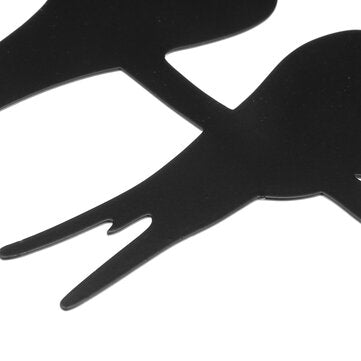 Bird Silhouettes Garden Fence Decor Woodpecker Robin Steel for Home Country Yard Art Decoration