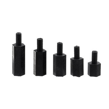 Suleve M3NH16 780Pcs M3 Nylon Screw Black Hex Screw Nut Nylon PCB Standoff Assortment Kit
