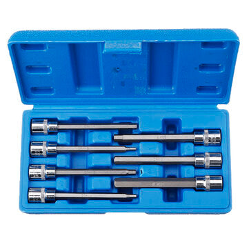 Drillpro 7Pcs 3/8" Drive Long Reach Hex Bit Socket Set 3-10mm CR-V Screwdriver Head Set