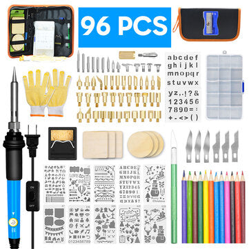96Pcs 110V~240V 60W DIY Adjustable Temperature Electric Soldering I... (PLUG: EUPLUG | COLOR.: BLUE)