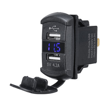 USB Charger For Polaris UTV RZR RZR4 Ranger XP 1000 900 800 Crew 2015 2016 (COLOR: BLUE)