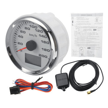 85mm 9-32V 120km/h 200km/h GPS Speedometer Odometers Gauge LCD Display With 8 Color Bac... (NO.: 06)
