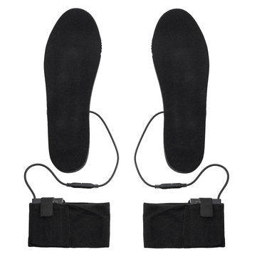Battery Powered Electric Heated Shoe Insole Foot Heater Sock Winter Warmer Pads Black (SIZE: XL)