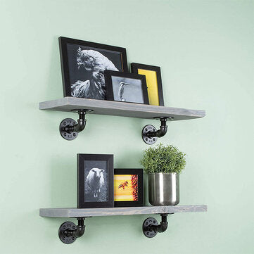 Pipe Shelf Brackets Wall Mounted Metal Pipe Brackets Industrial Black Shelf Vintage for Wall Mounted
