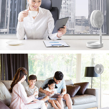 Outdoor 4Modes Portable Folding Stand Fan USB Rechargeable Table Fan Air Cooler Landing Fan