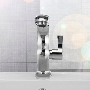 Modern Swan Neck Chrome Bathroom Basin Faucet Waterfall Spout Single Handle Sink Bath Single Cold Ta