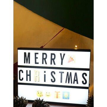 LED Creative Lamp with 96PCS Letter Message Cards DIY Combinatio... (TYPE: BLACK1LIGHTBOXBLACKCARDS)