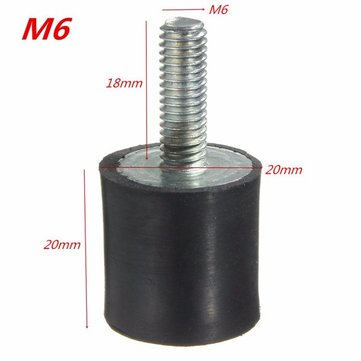 4pcs M6 Rubber Mounts 20mm x 20mm Rubber Shock Absorber Rubber Vibration Isolator Mounts