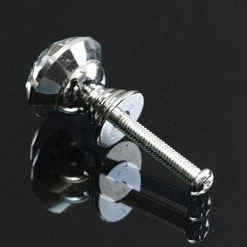 10Pcs 20mm Round Crystal Glass Cabinet Knobs Drawer Furniture Pull Handle