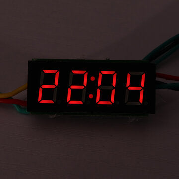 0.36 Inch 3-in-1 Time + Temperature + Voltage Display DC7-30V Voltme... (VOLTAGE: 33V | COLOR.: RED)