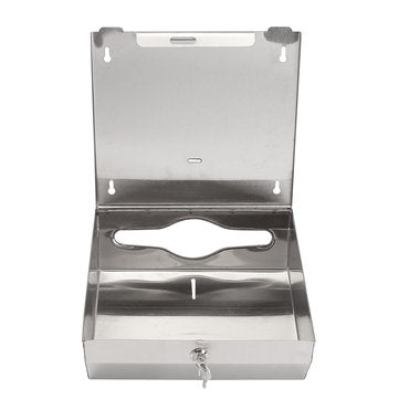 Stainless Steel Compact Hand Towel Paper Shelf Holder Dispenser With Lock Washroom Use