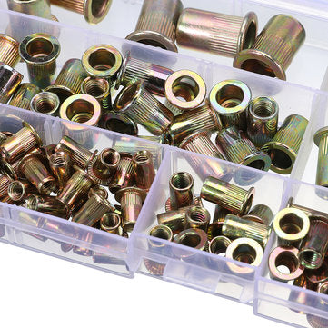 Suleve MXZN6 115Pcs Mixed Zinc Plated Rivet Nut Rivnuts Blindnuts Nutserts M4-M10 Nut Insert Rivet A