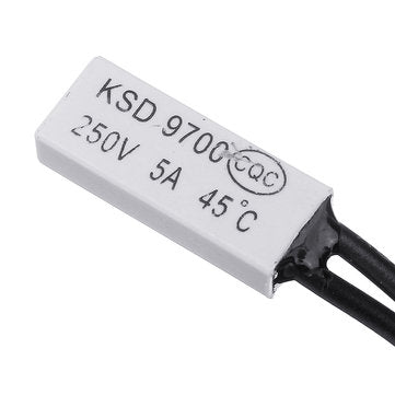 5pcs Normal Open KSD9700 250V 5A 45 Plastic Thermostatic Temperature Sensor Switch NO