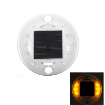 Outdoor Colorful 4 LED Solar Powered Light Road Path Ground Lamp (COLOR.: YELLOW)