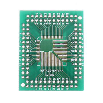 5pcs QFP TQFP LQFP FQFP 32 44 64 80 100 LQF SMD Turn To DIP Adapter PCB Board Converter Plate 0.5/0.