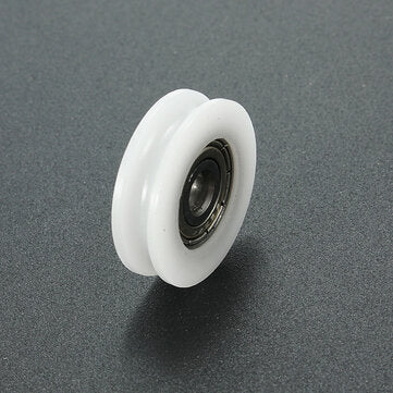 6Pcs 5x24x7mm U Notch Nylon Round Pulley Wheel Roller For 3.8mm Rope Ball Bearing