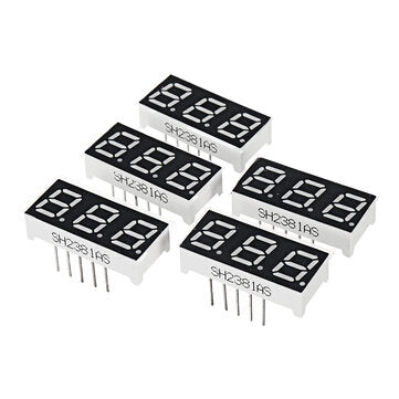 5Pcs 2381AS 0.28 inch LED Digital Tube Three-digit Common Cathode Bright Red Light