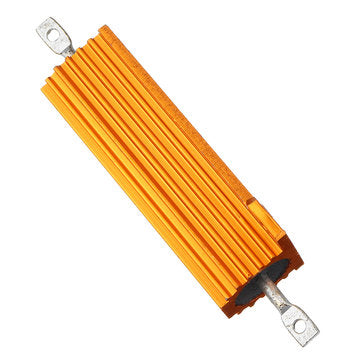 3pcs RX24 100W 2R 2RJ Metal Aluminum Case High Power Resistor Golden Metal Shell Case Heatsink Resis