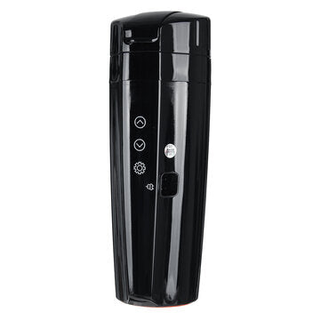 Electric Heating Water Cup Stainless Steel Travel Car LCD Display Coffee 400ML (COLOR: BLACK)