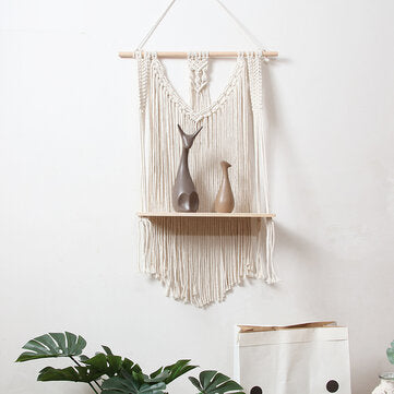 Woven Macrame Plant Hanger Holder Tapestries Wall Hanging Art Home Storage