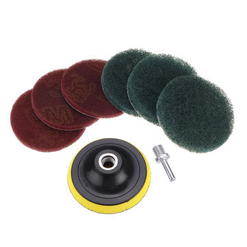 6pcs 100mm 4 Inch Round Fiber Polishing Pad with Self-adhesive Disc Sanding Wheel