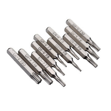 Drillpro 10pcs 4mm CR-V Screwdriver Bit Set Slotted Torx Batch Head Bit Mobile Phone Repair Tools Ki