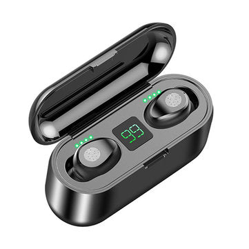 [bluetooth 5.0] F9 Mini Graphene Earphone True Wireless Digital Display Hi-Fi Headset Smart Touch Wa