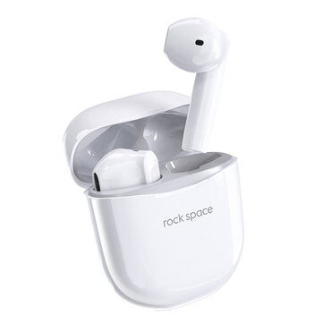 ROCK EB200 bluetooth 5.0 TWS Earbuds 15h Battery Life Hifi Sound Gaming Wireless ... (COLOR.: WHITE)