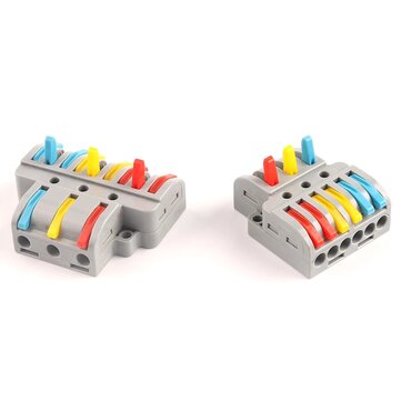 10PCS 3 in 6 out Quick Wire Connector PCT SPL Universal Wiring Cable Connectors Push-in Conductor Te