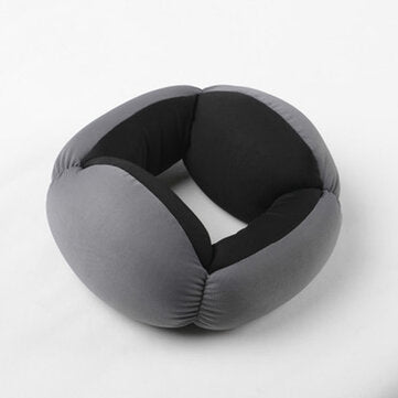 ThinkLoop Loop Annular Travel Nap Pillow Foam Particle Cotton Neck Protected Pi... (COLOR.: GREY)
